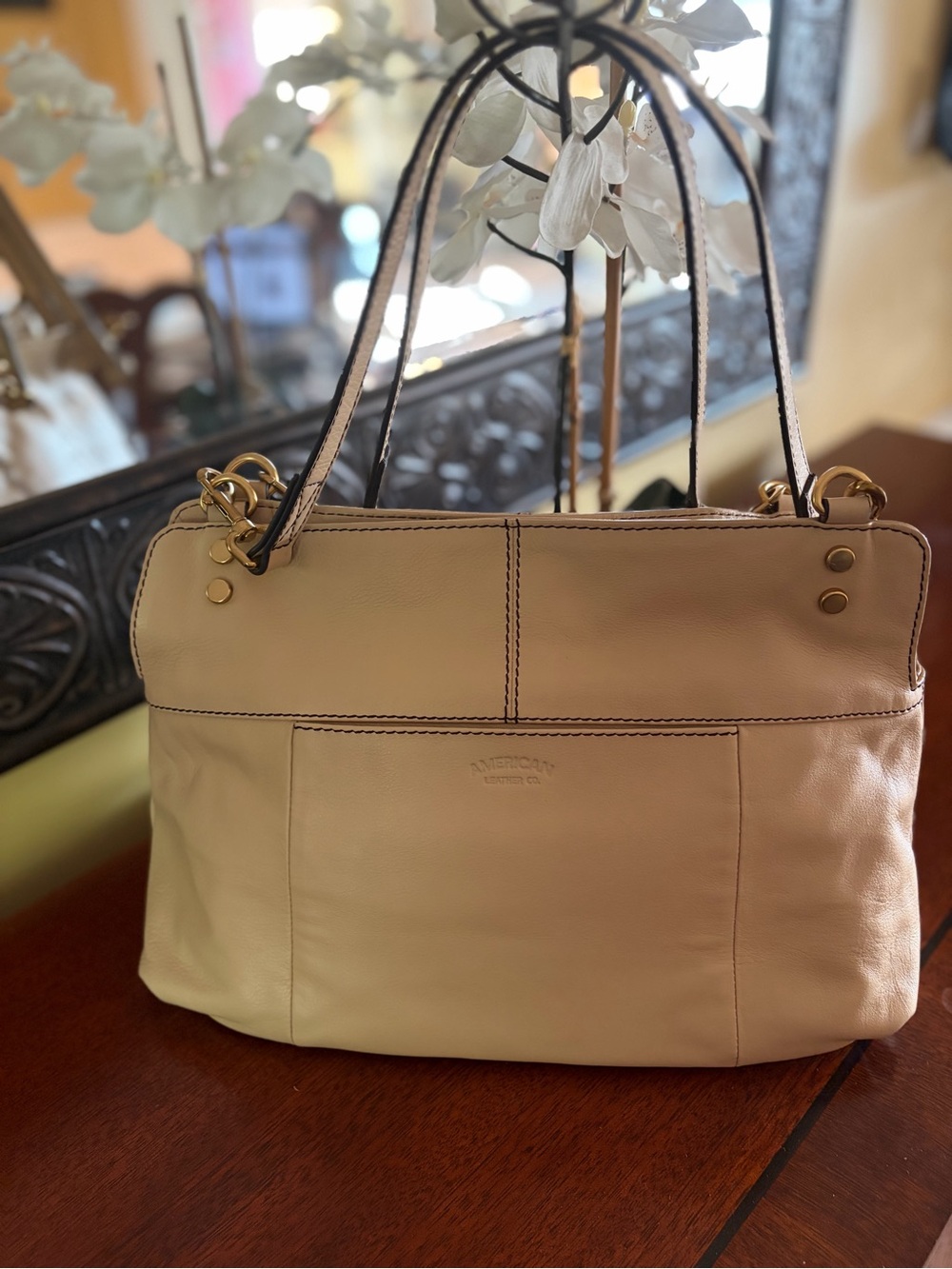 American Leather Co. Shoulder Bag Triple Entry and Double Straps